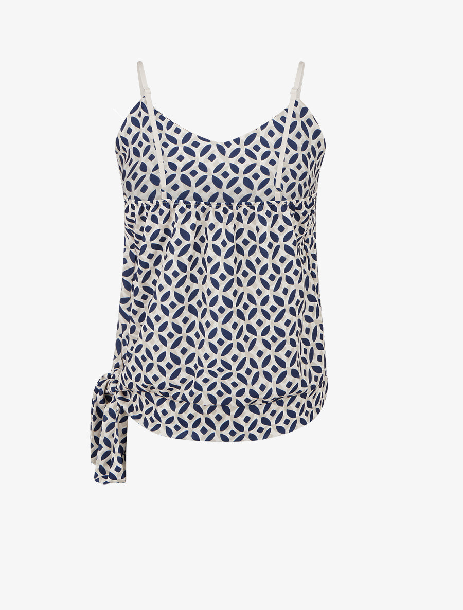 Caraco imprimé fantaisie à nouer - Marine - 2