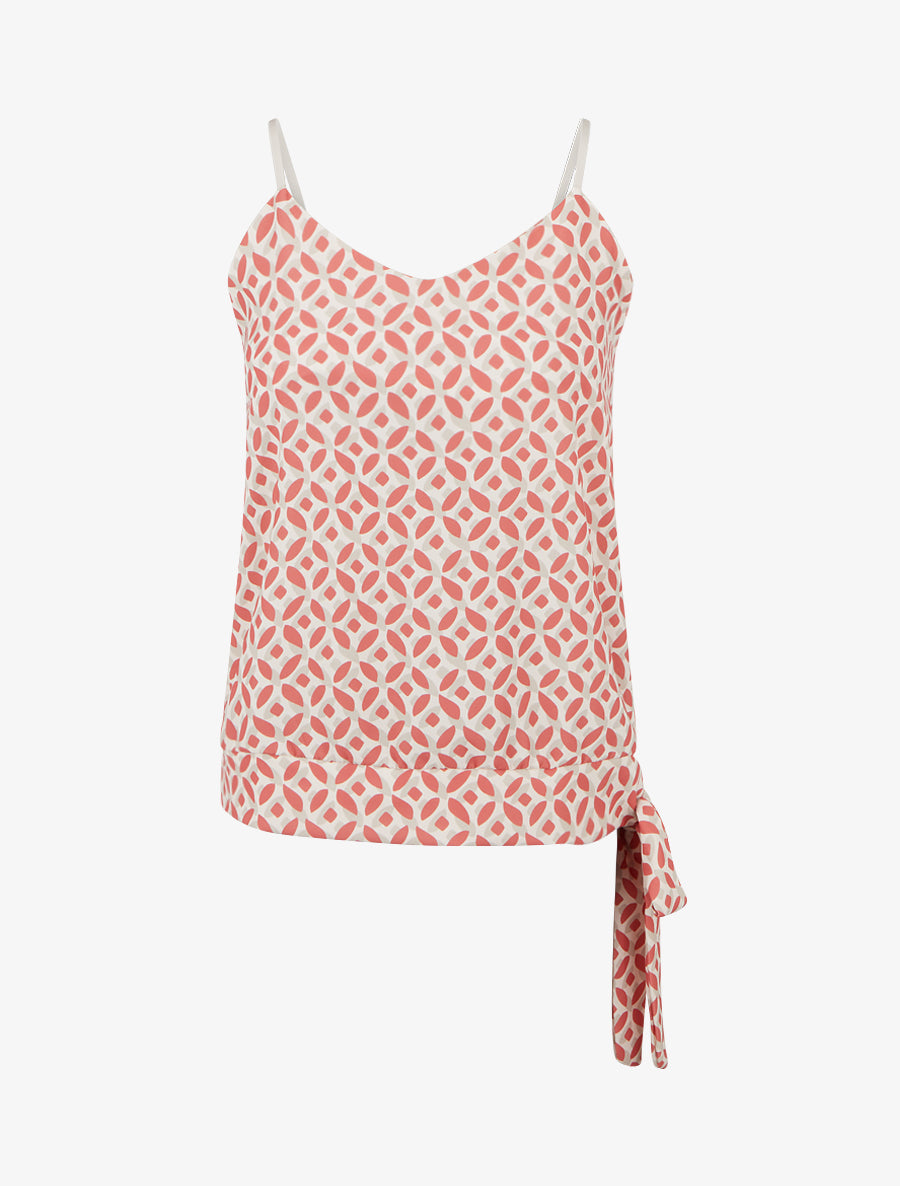 Caraco imprimé fantaisie à nouer - Rouge - 1