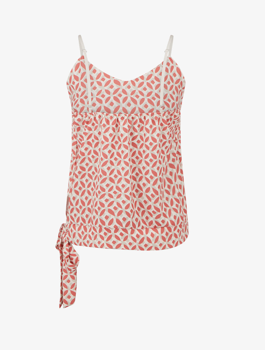 Caraco imprimé fantaisie à nouer - Rouge - 2