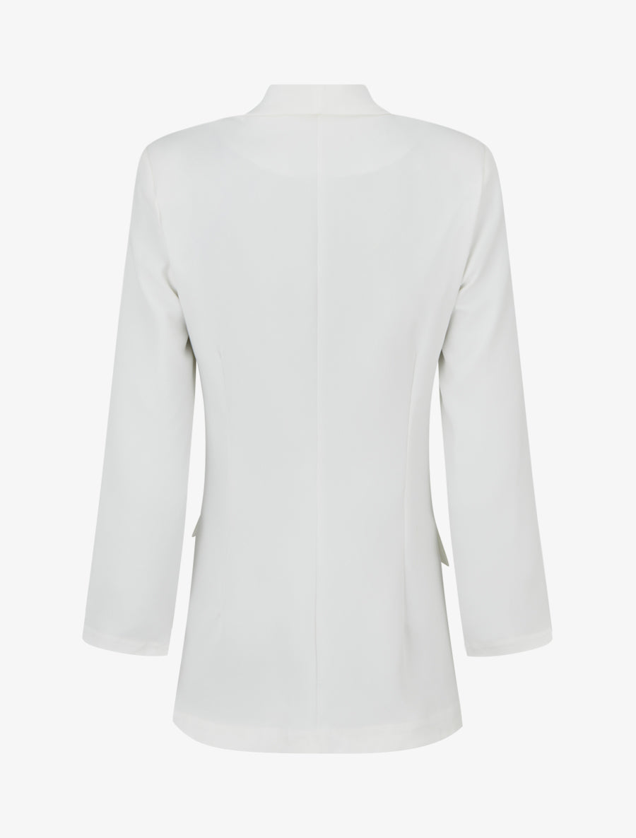 Blazer uni à manches longue - Blanc - 2