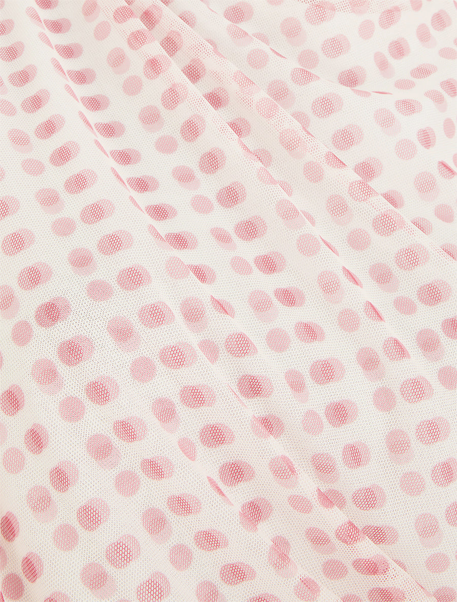 Top sans manches en tulle à pois - Rose - 3