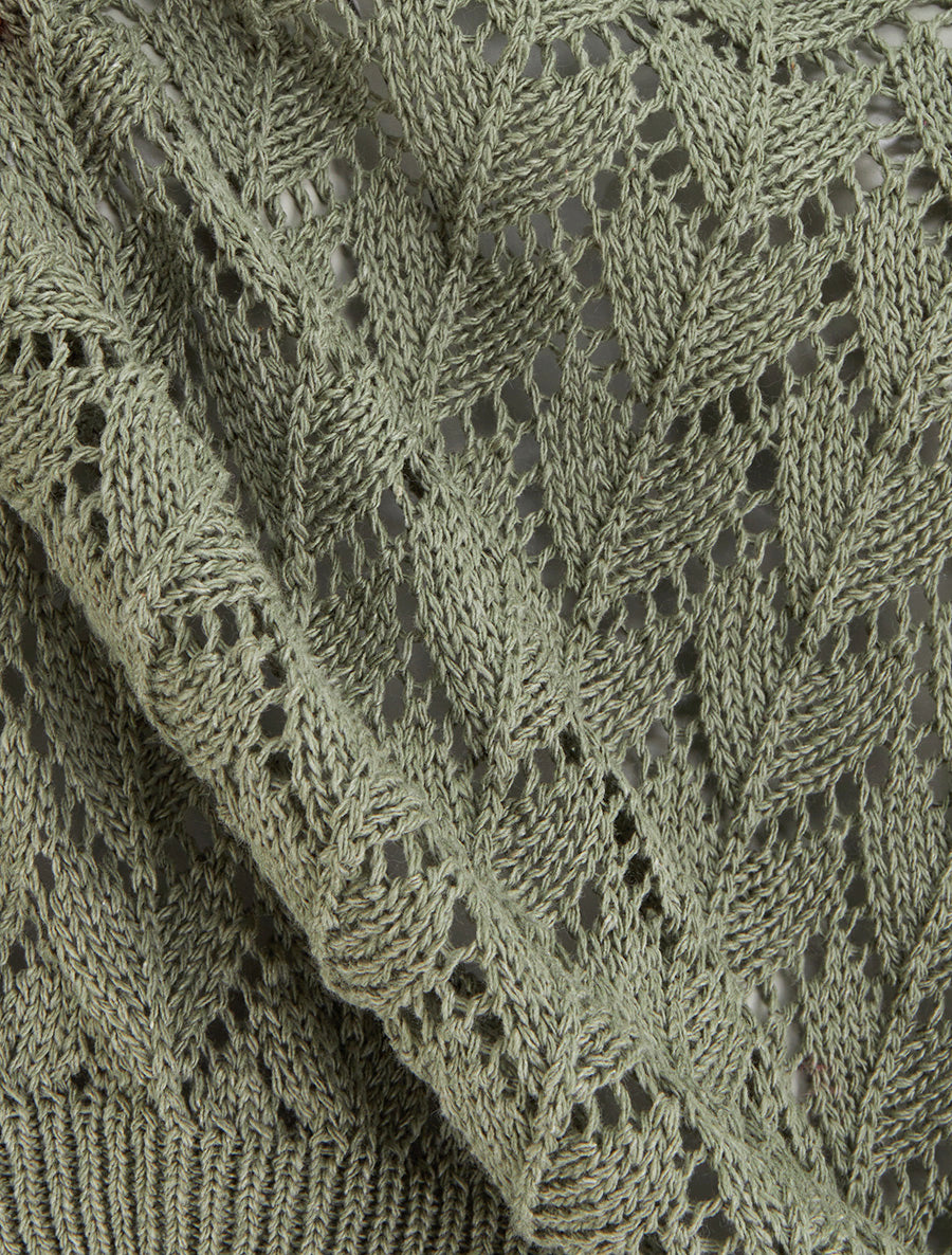 Pull ajouré manches courtes - Kaki - 3