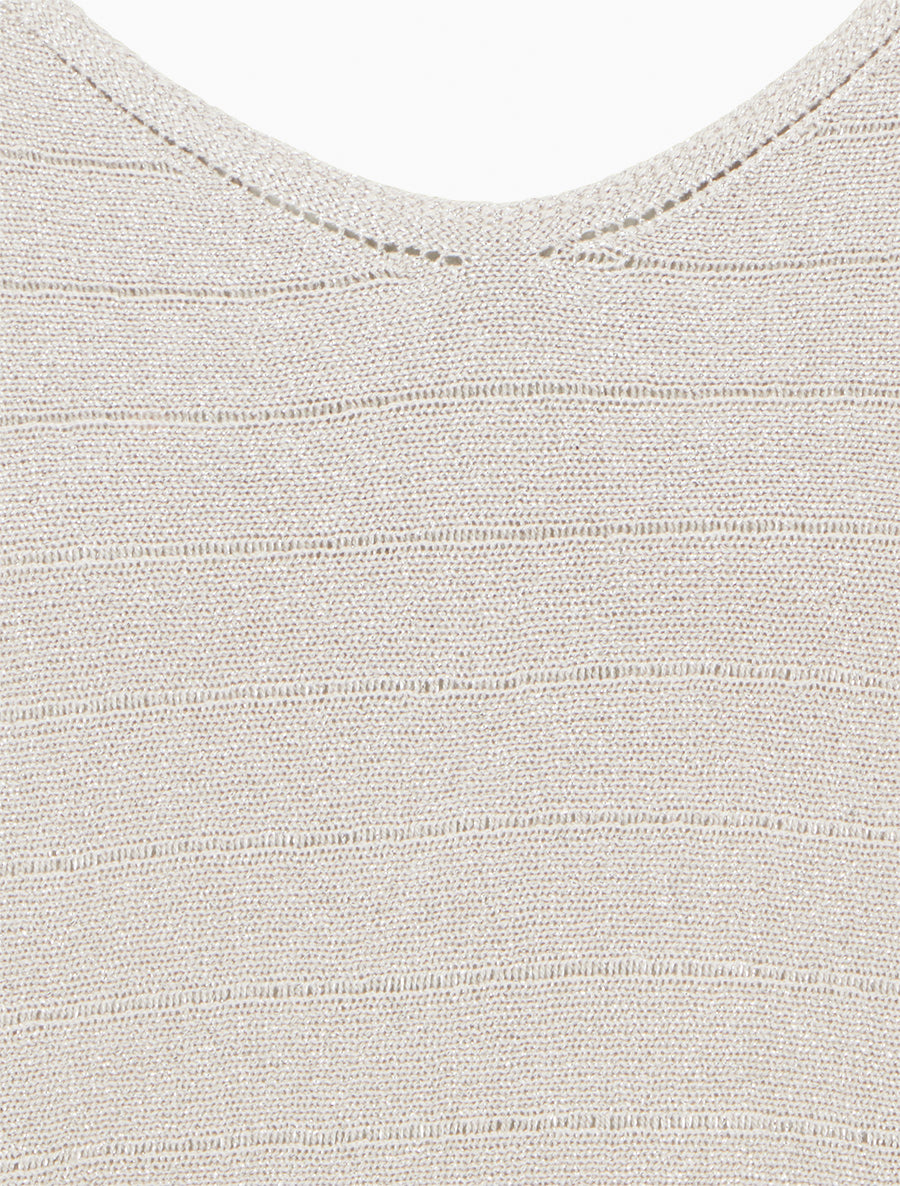 Pull fin irisé à manches chauves-souris - Beige - 3