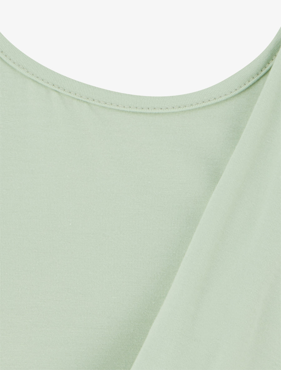 Top sans manches effet drapé à bretelle bijou - Vert amande - 3