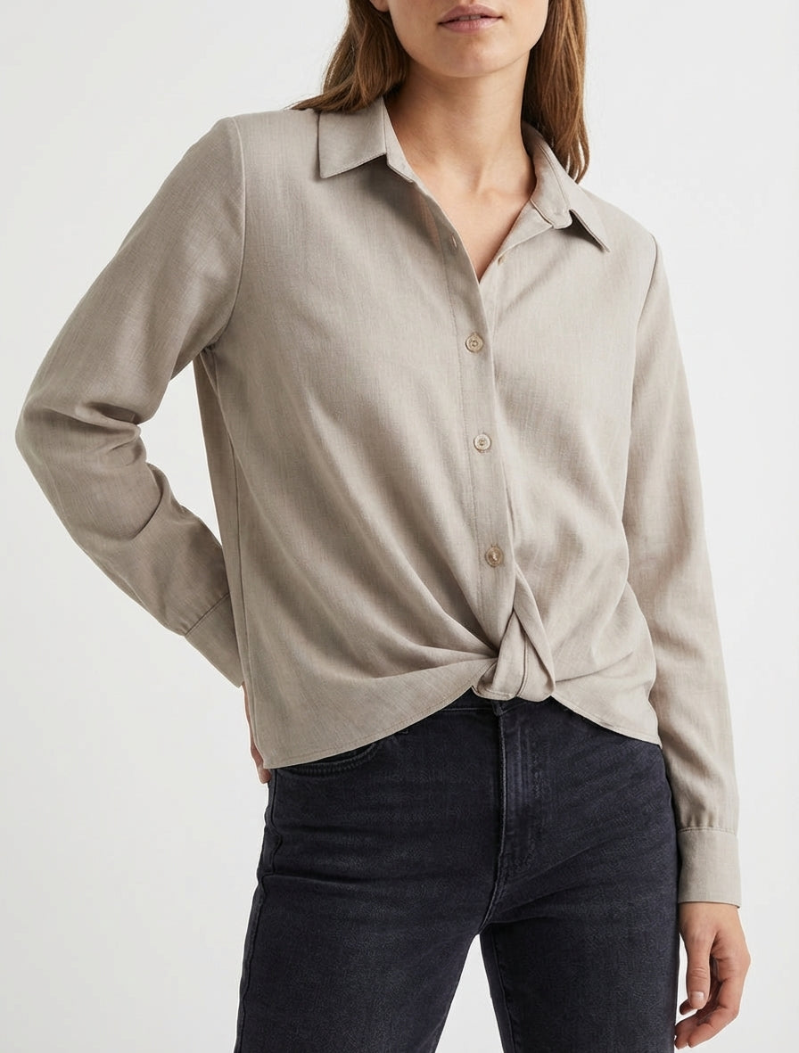 Blusa anudada asimétrica - Topo