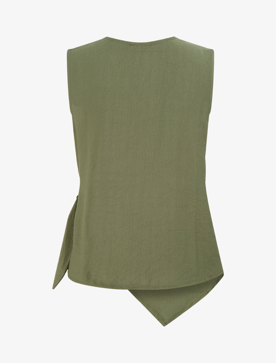 Top croisé à empiècement bijou - Kaki - 2