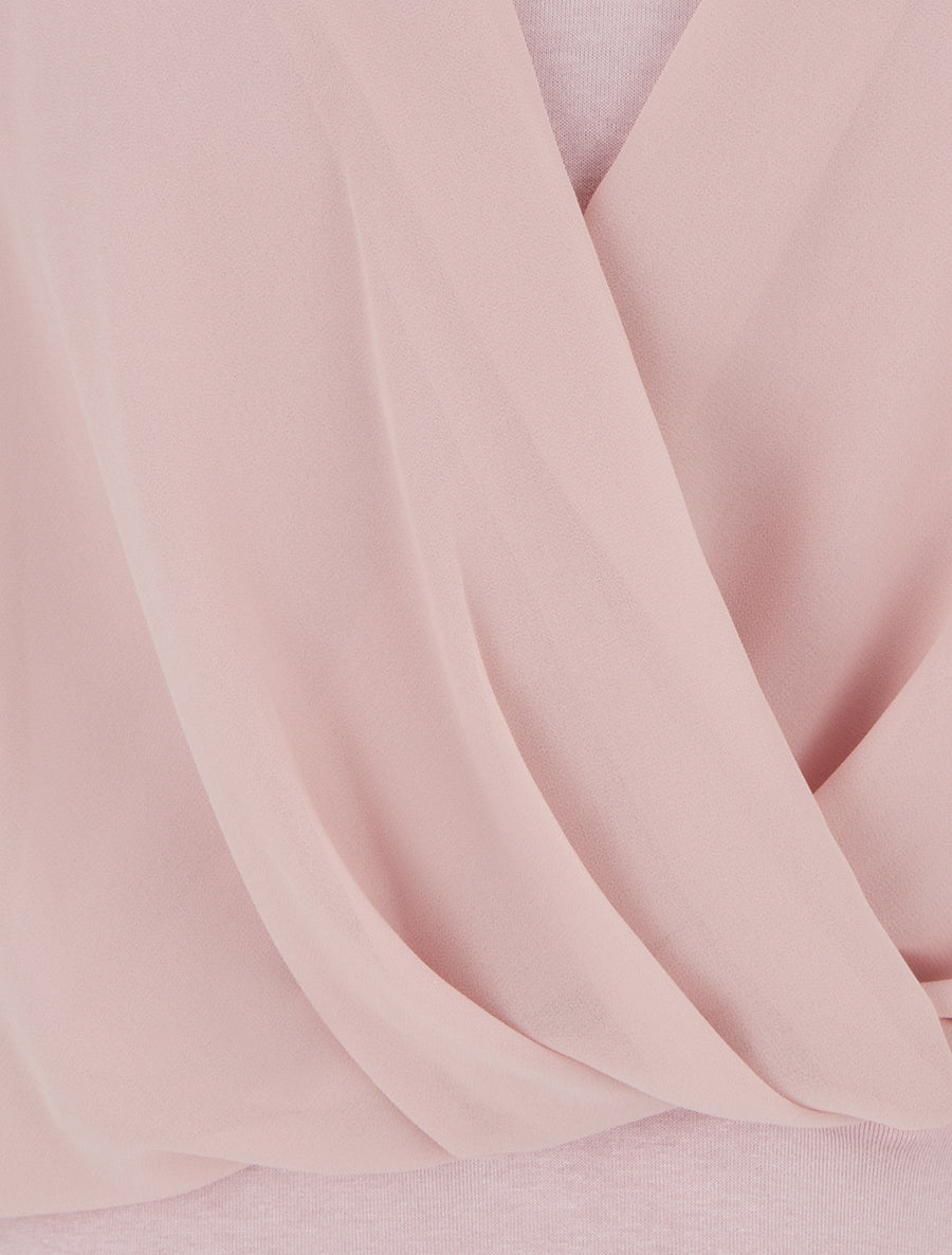 Top uni à manches volantées - Vieux rose - 3