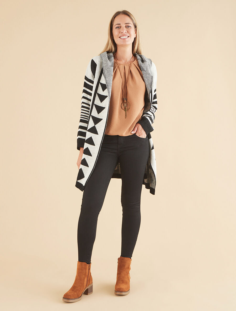 Gilet imprimé aztèque - Écru - 4