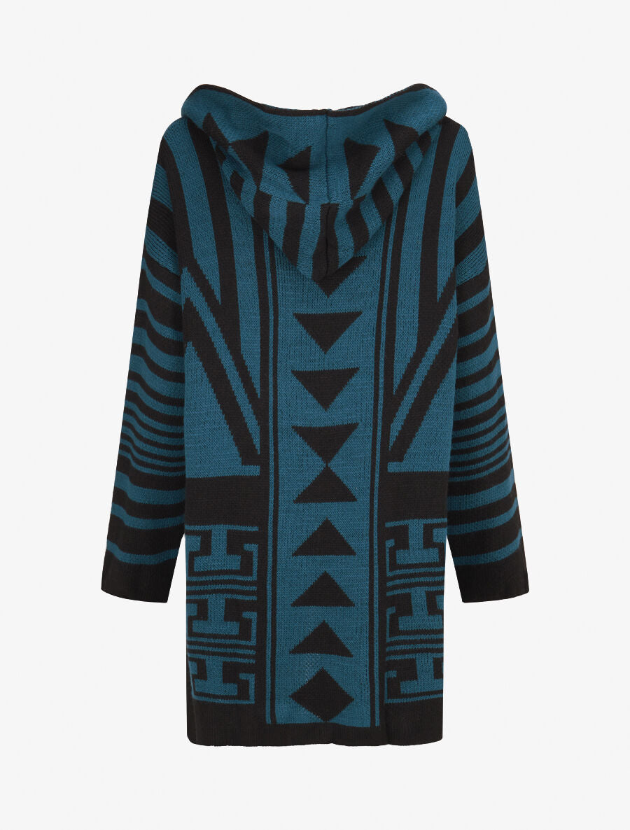 Gilet imprimé aztèque - Bleu pétrole - 2