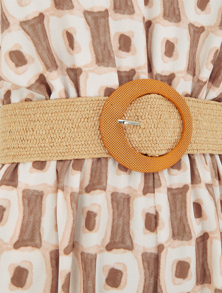 Combinaison imprimé abstrait à bretelles motif coeurs - Marron - 3