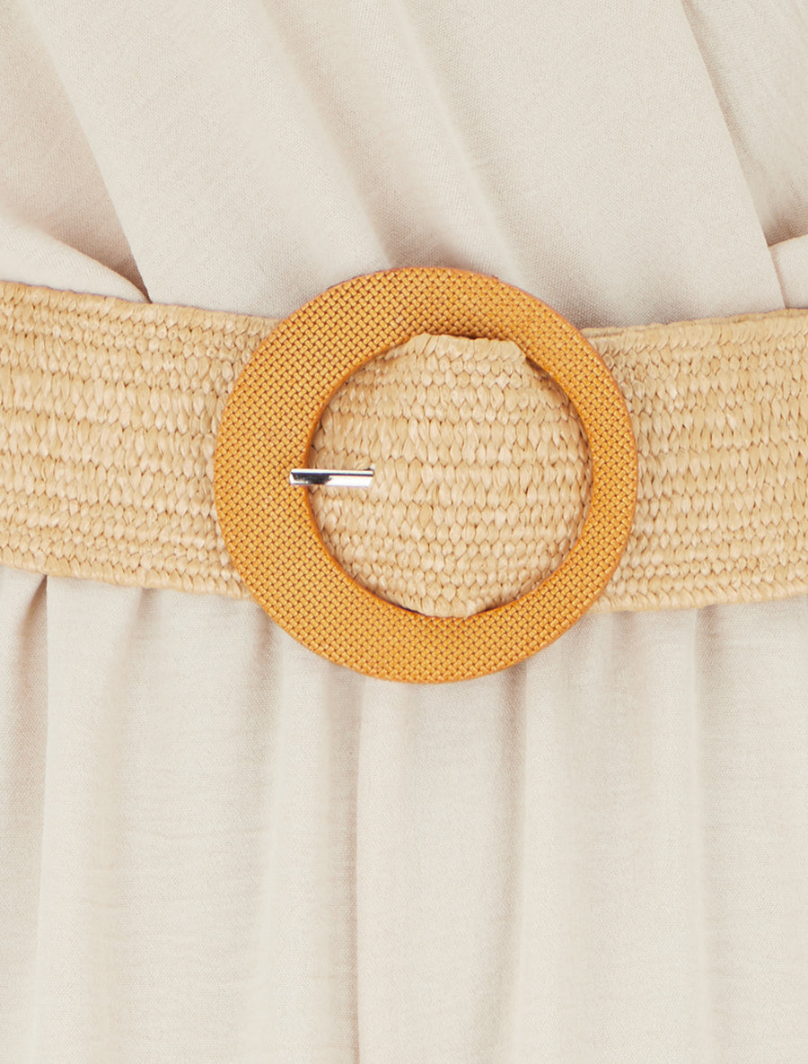 Combinaison ample à bords brodés - Beige - 3