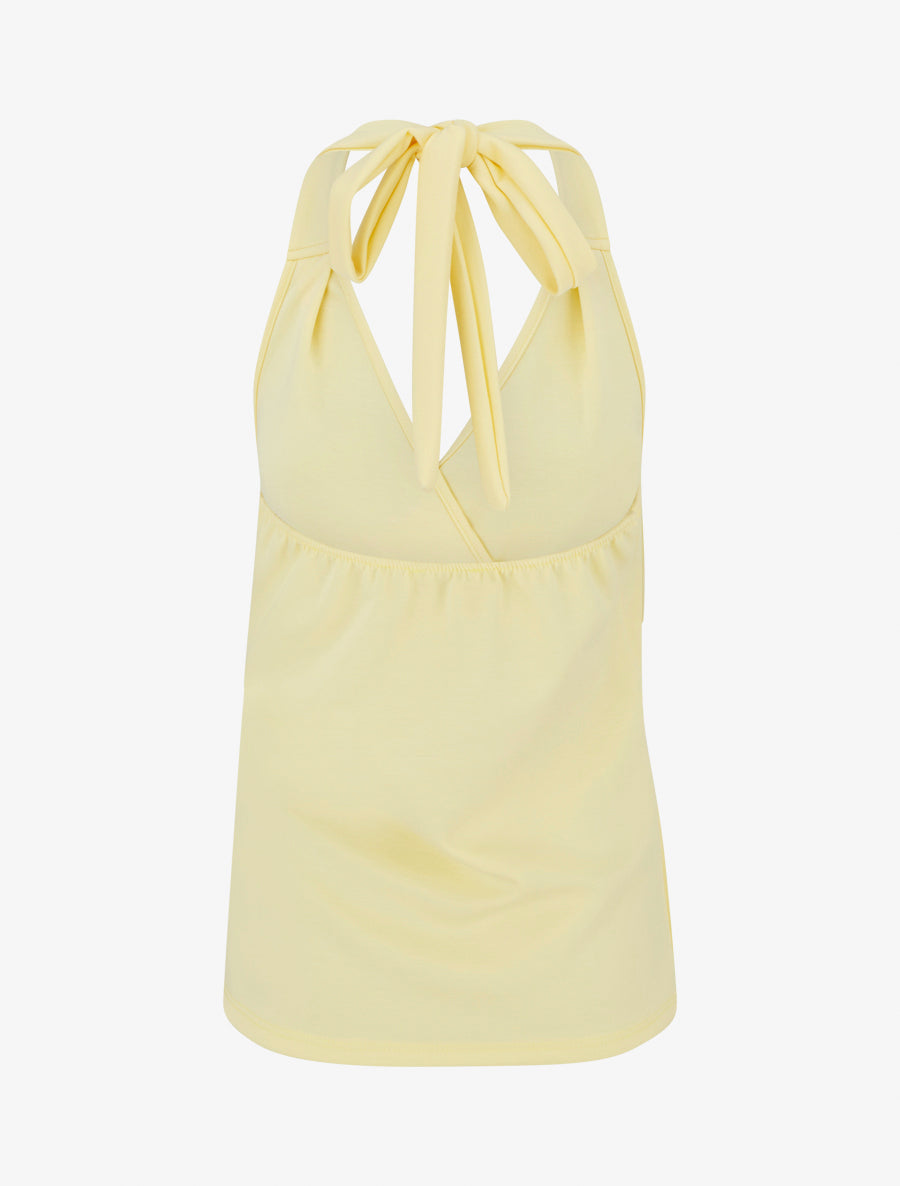 Top à dos nu et empiècement bijou - Jaune - 2