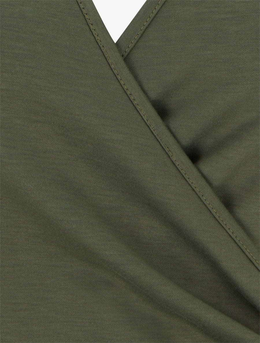 Top à dos nu et empiècement bijou - Kaki - 3