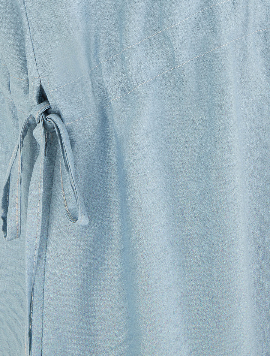 Top fluide à col V - Bleu - 3