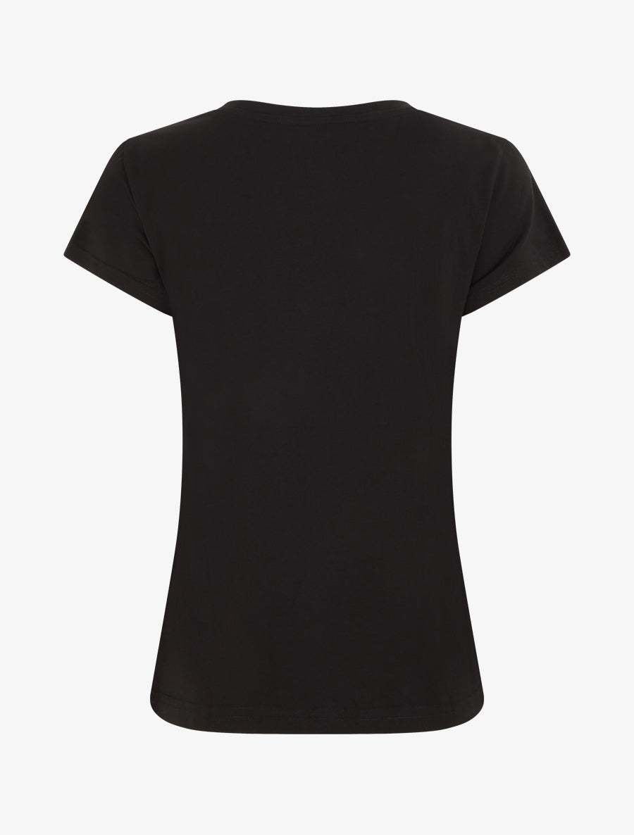 T-shirt imprimé noeuds strassés - Noir - 2