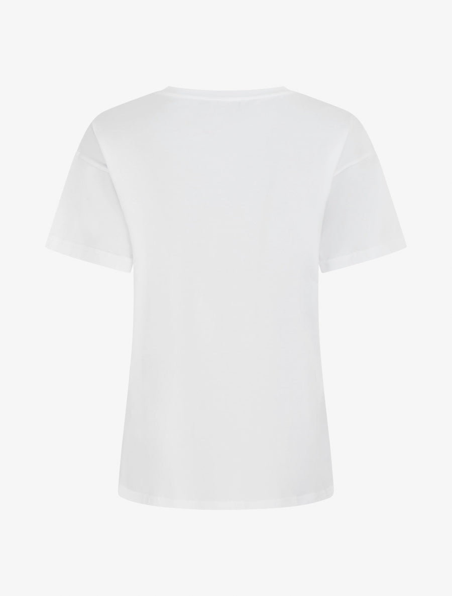 T-shirt imprimé fruits et strass - Blanc - 2