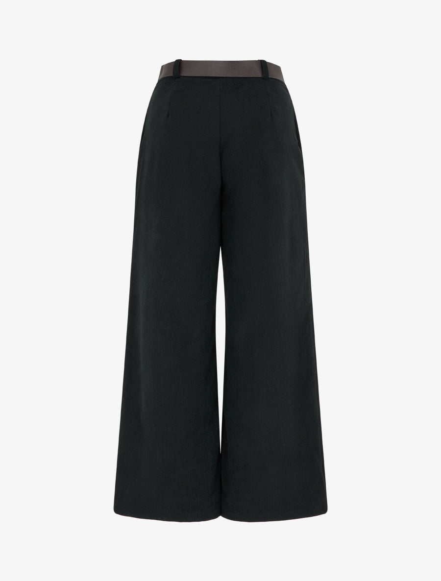 Pantalon uni côtelé - Noir - 2