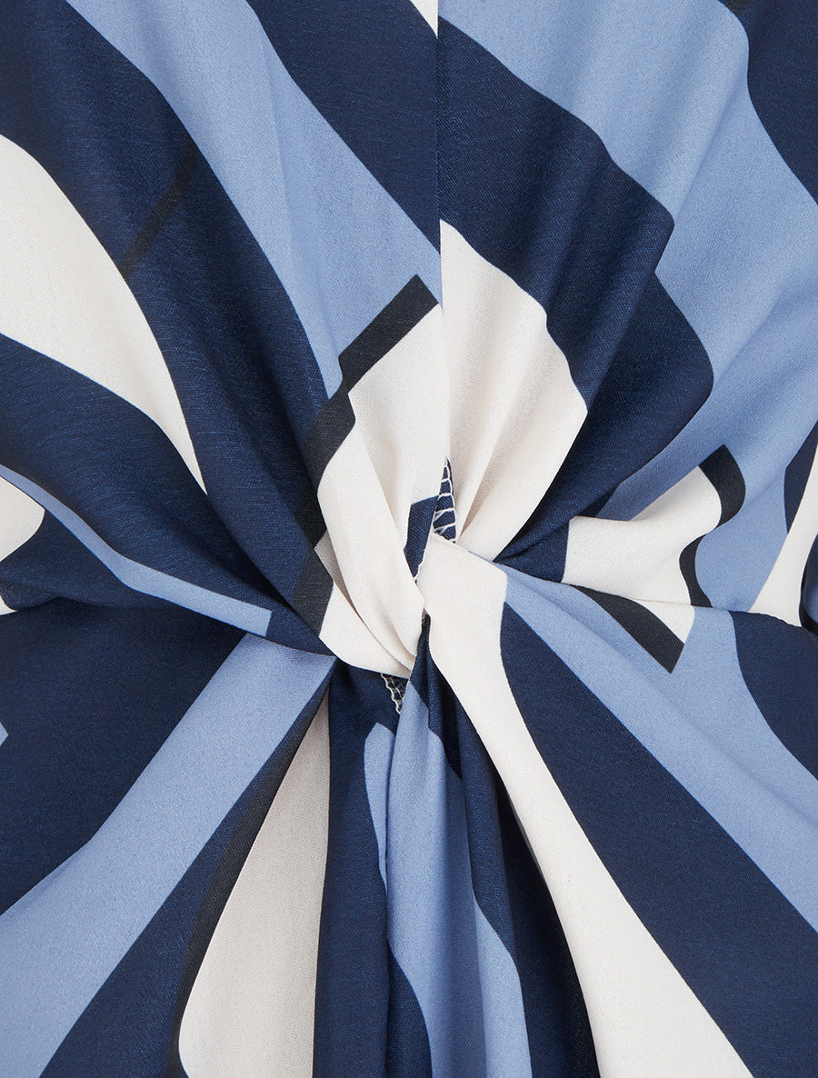 Robe manches longues imprimé graphique - Marine - 3
