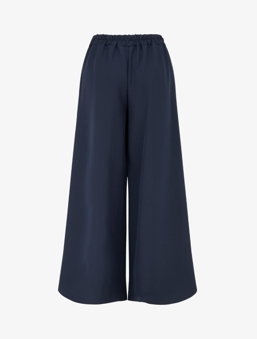 Pantalon à pans taille haute coupe ample - Marine - 2