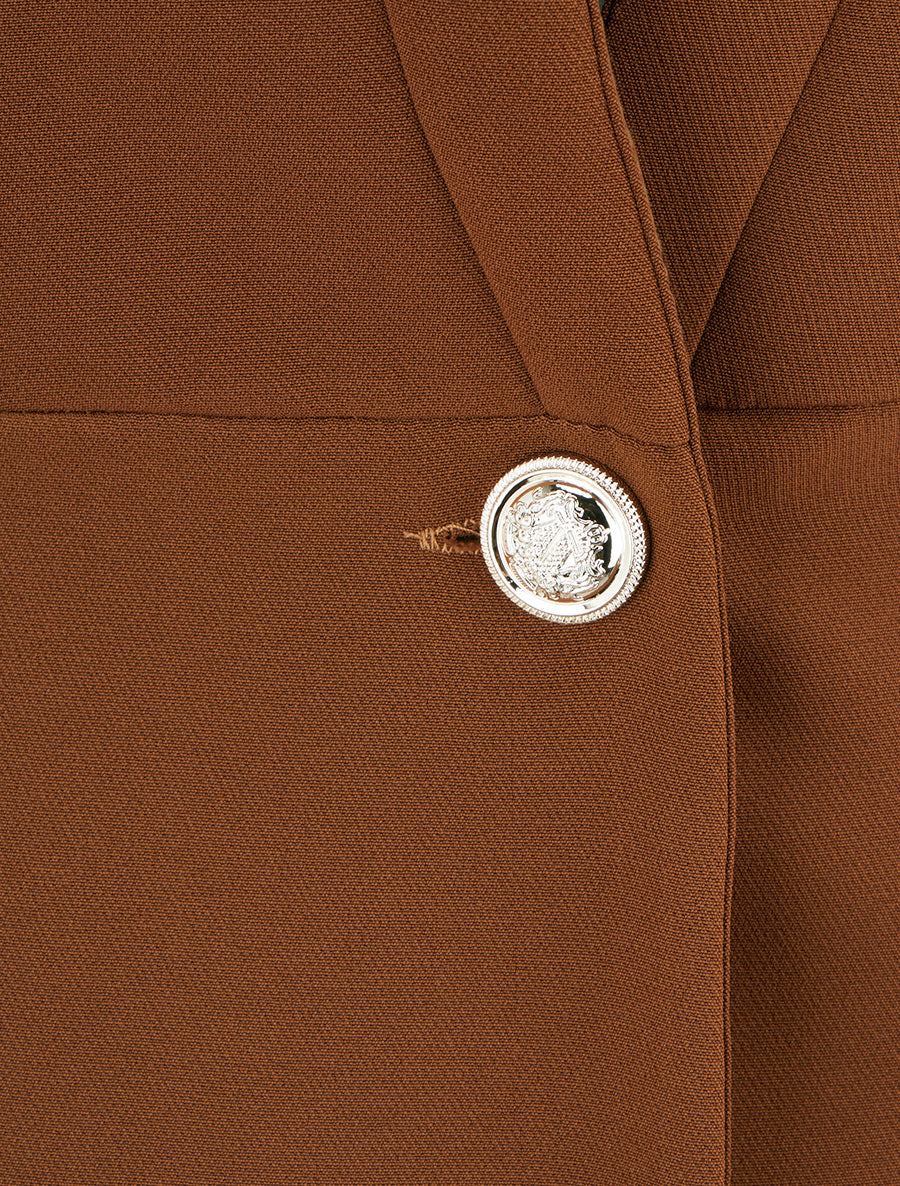 Blazer uni à fermeture boutonné - Camel - 3