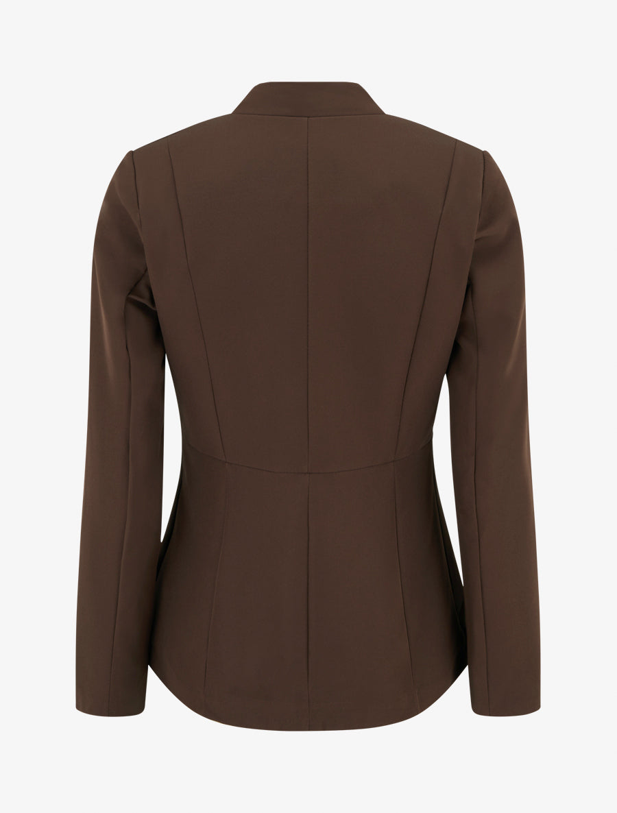 Blazer uni à fermeture boutonné - Marron - 2