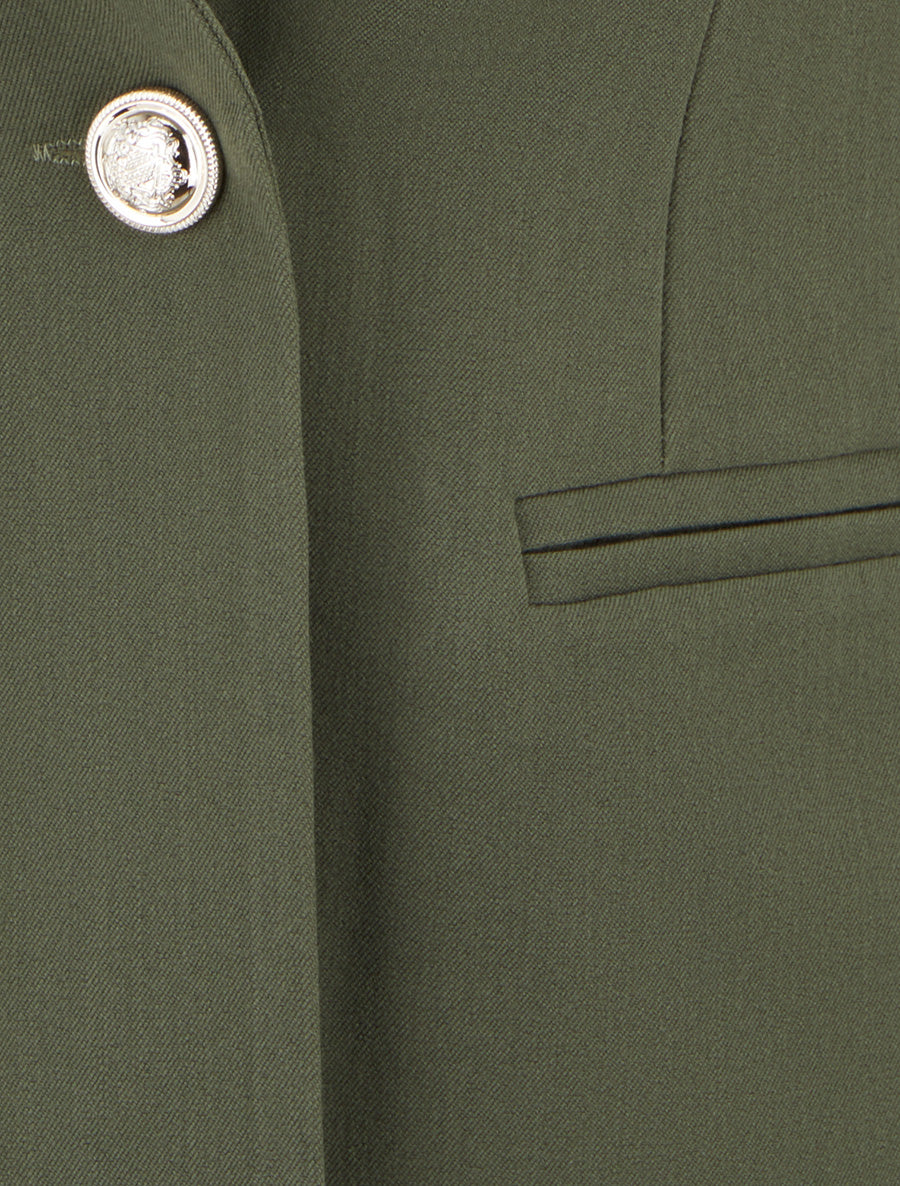 Blazer uni à col droit - Kaki - 3