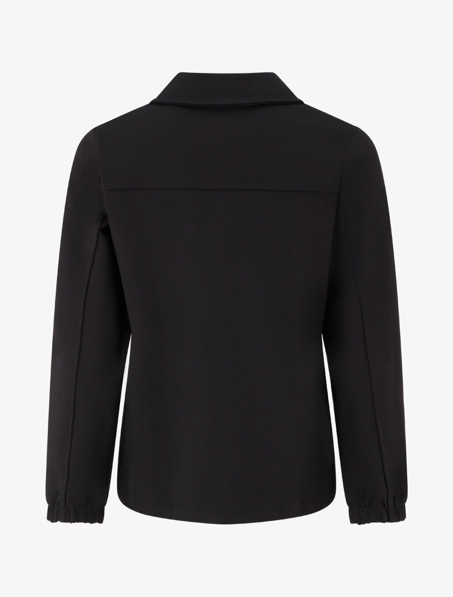 Veste unie à poignets élastiqués - Noir - 2