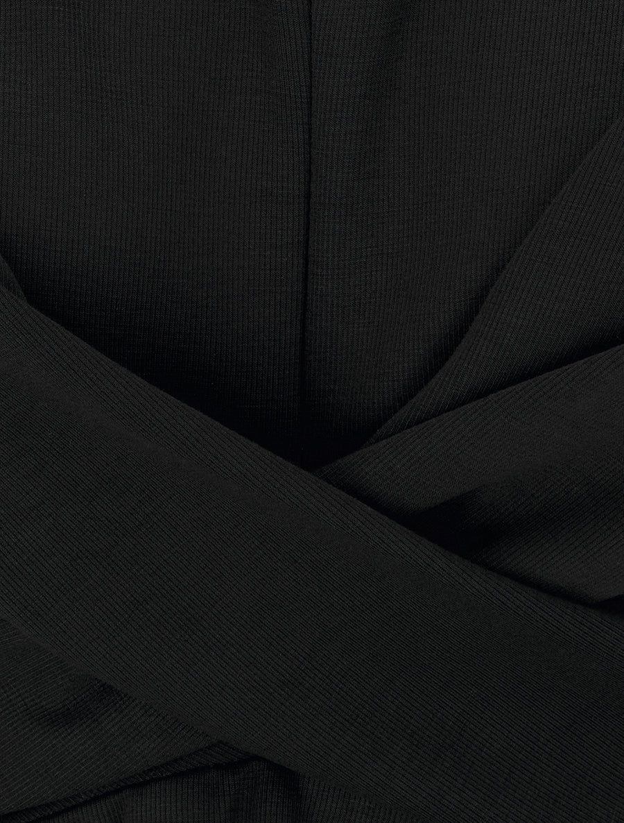 Robe patineuse à taille effet croisé - Noir - 3