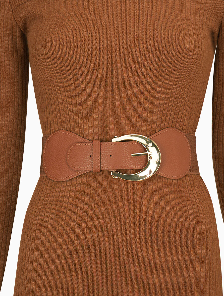 Robe côtelée à dos nouer - Camel - 3