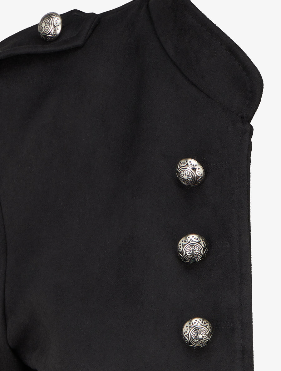 Veste en suédine style officier - Noir - 3