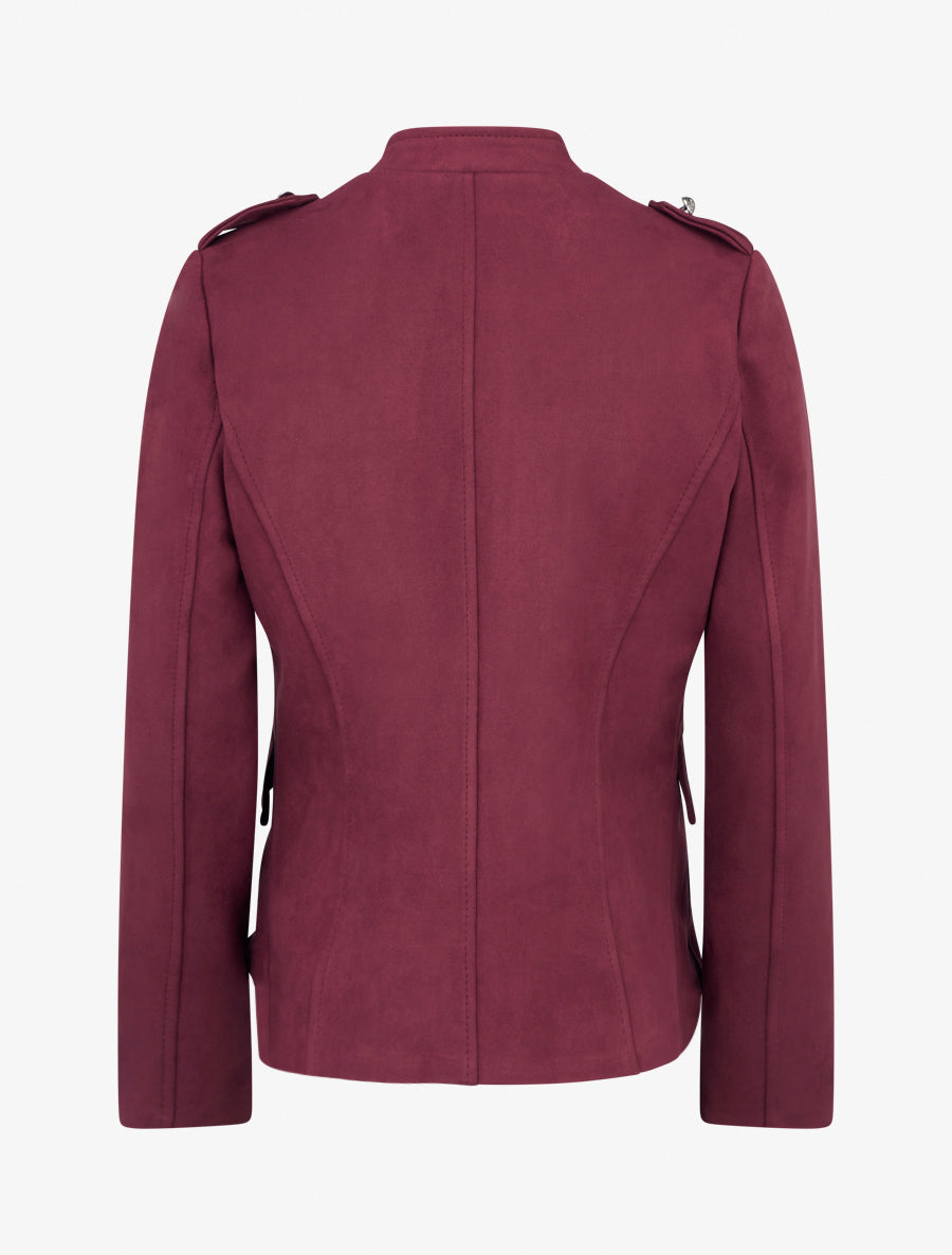 Veste en suédine style officier - Bordeaux - 2