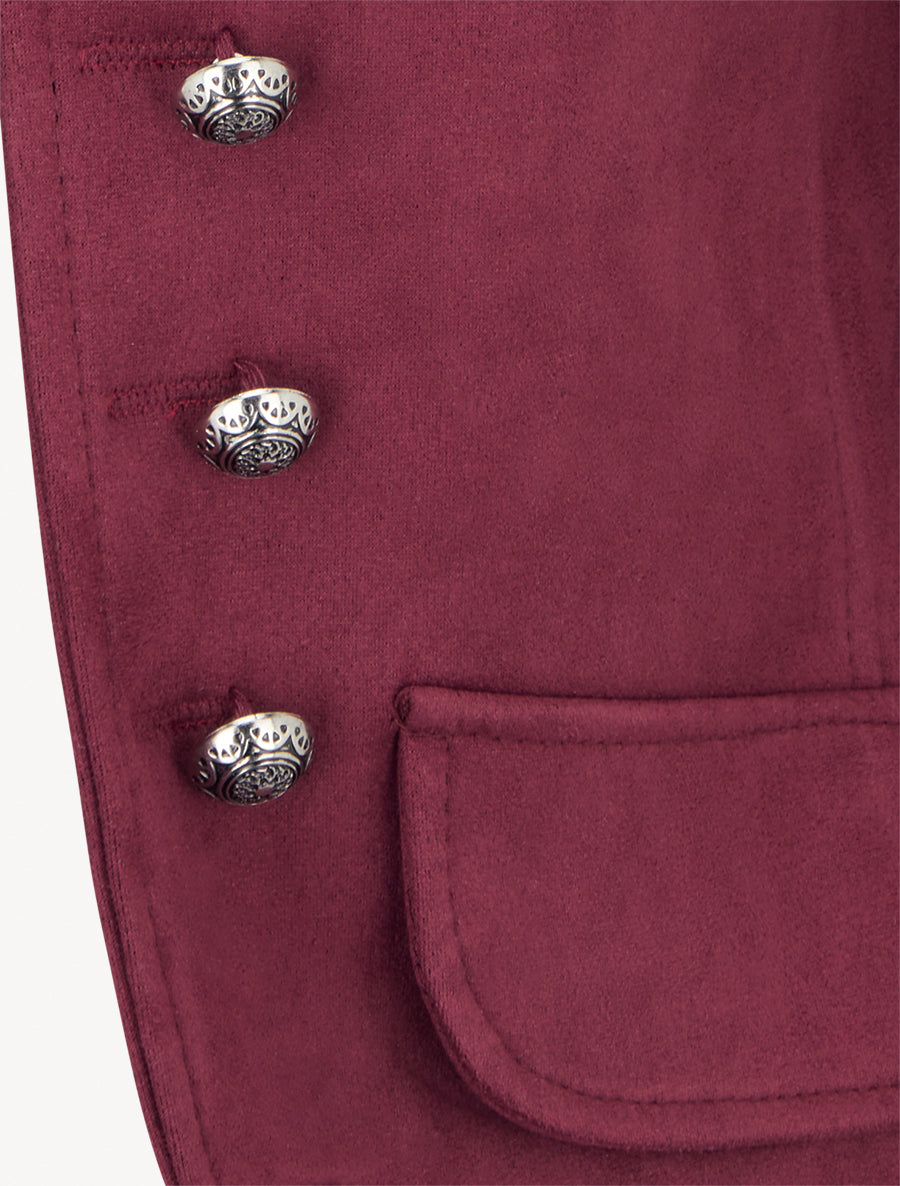 Veste en suédine style officier - Bordeaux - 3