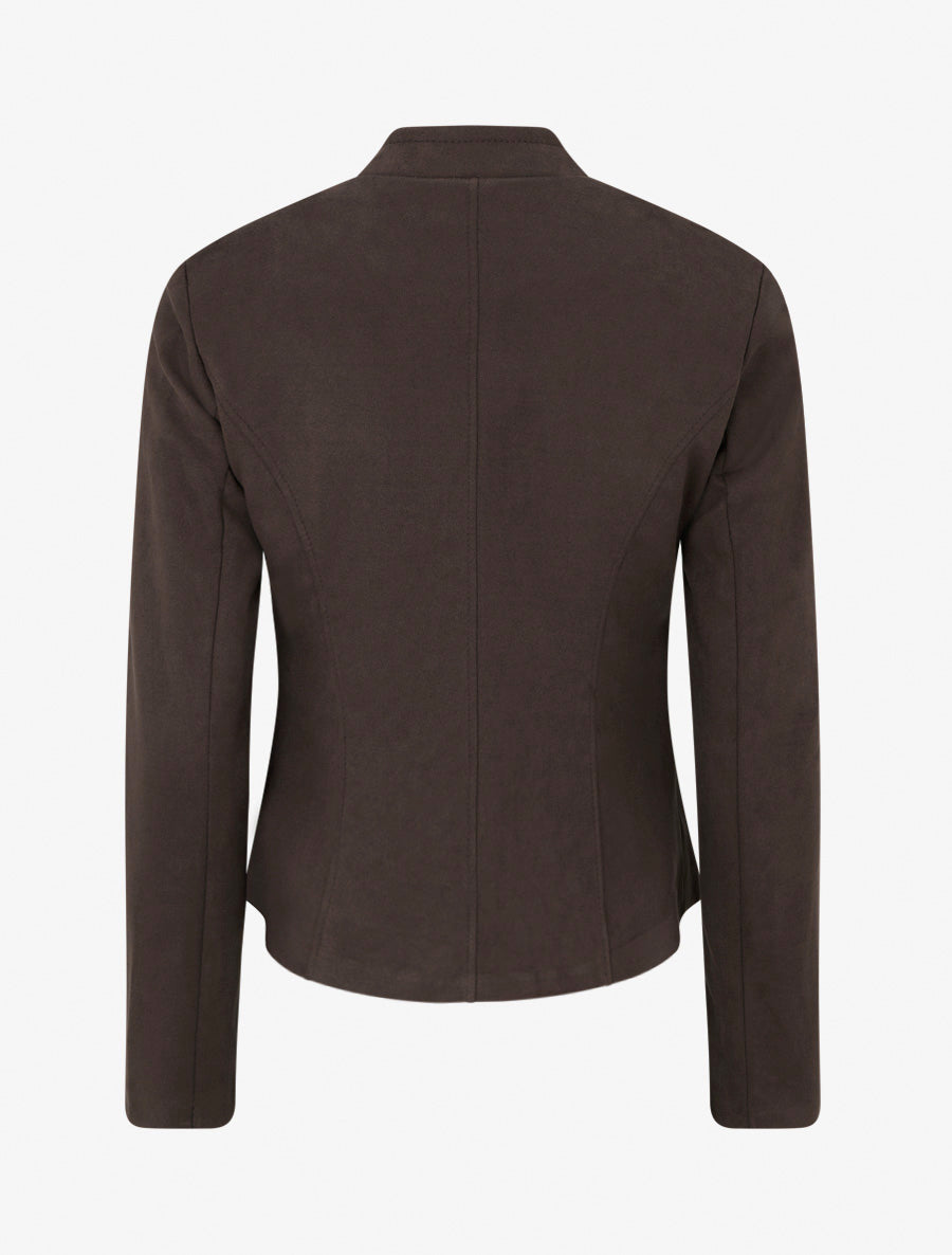 Chaqueta estilo perfecto en ante - Marrón