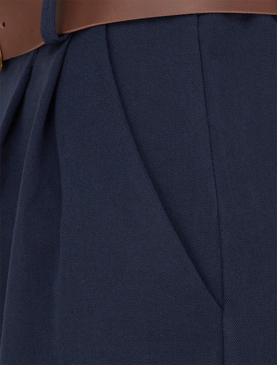 Bermuda ample taille haute - Marine - 3