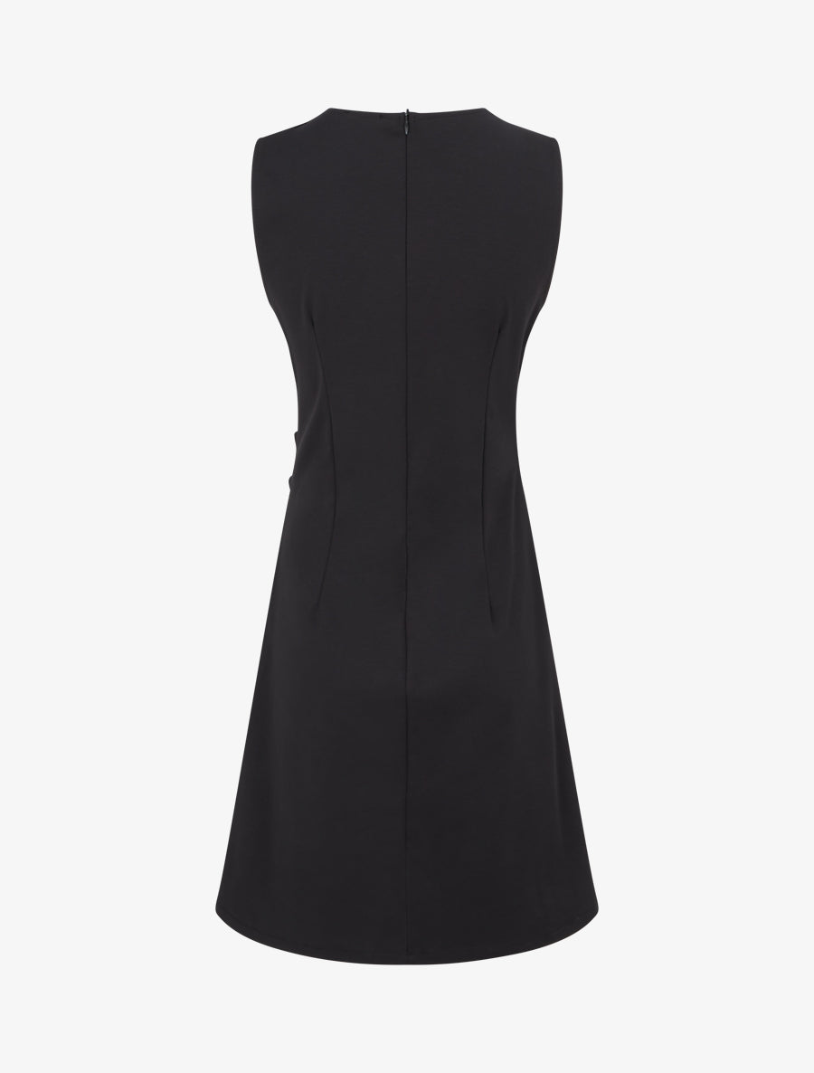 Robe sans manches à bijou floral - Noir - 2