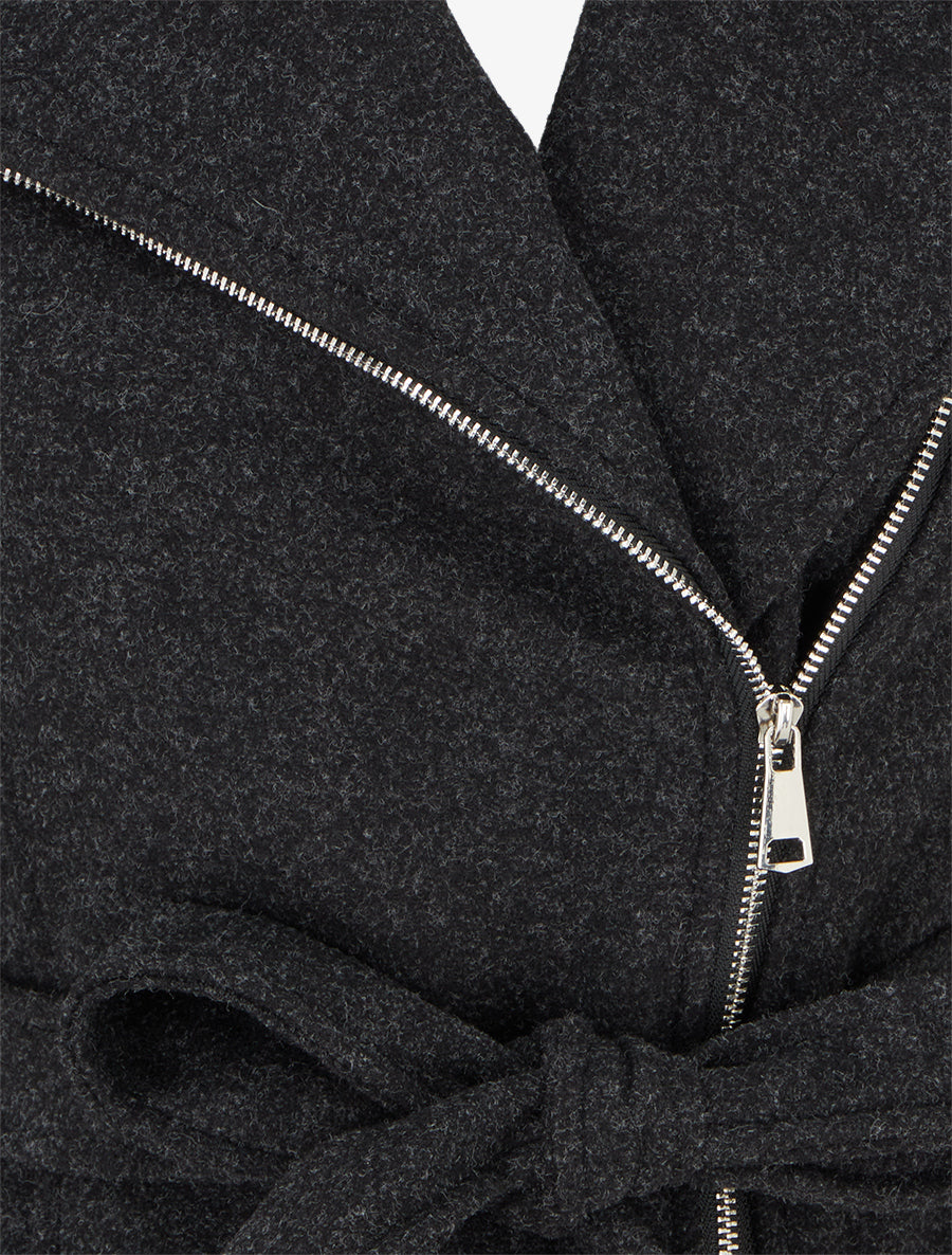 Manteau zippé col à revers - Gris anthracite - 3