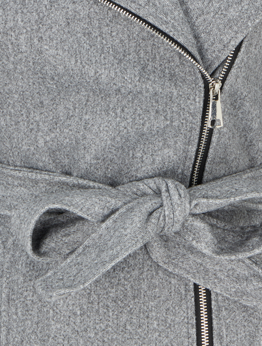 Manteau zippé col à revers - Gris clair - 3