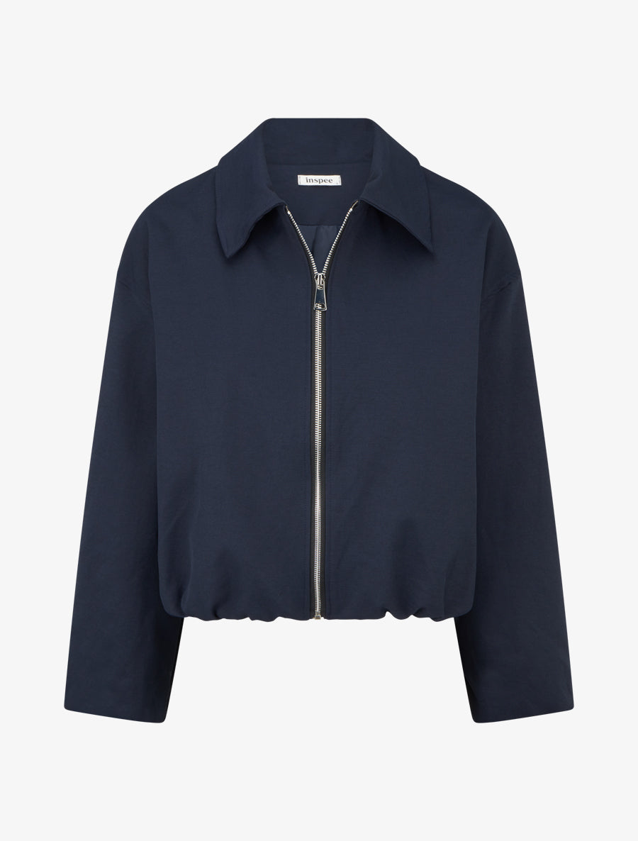 Bomber uni zippé - Marine - 1