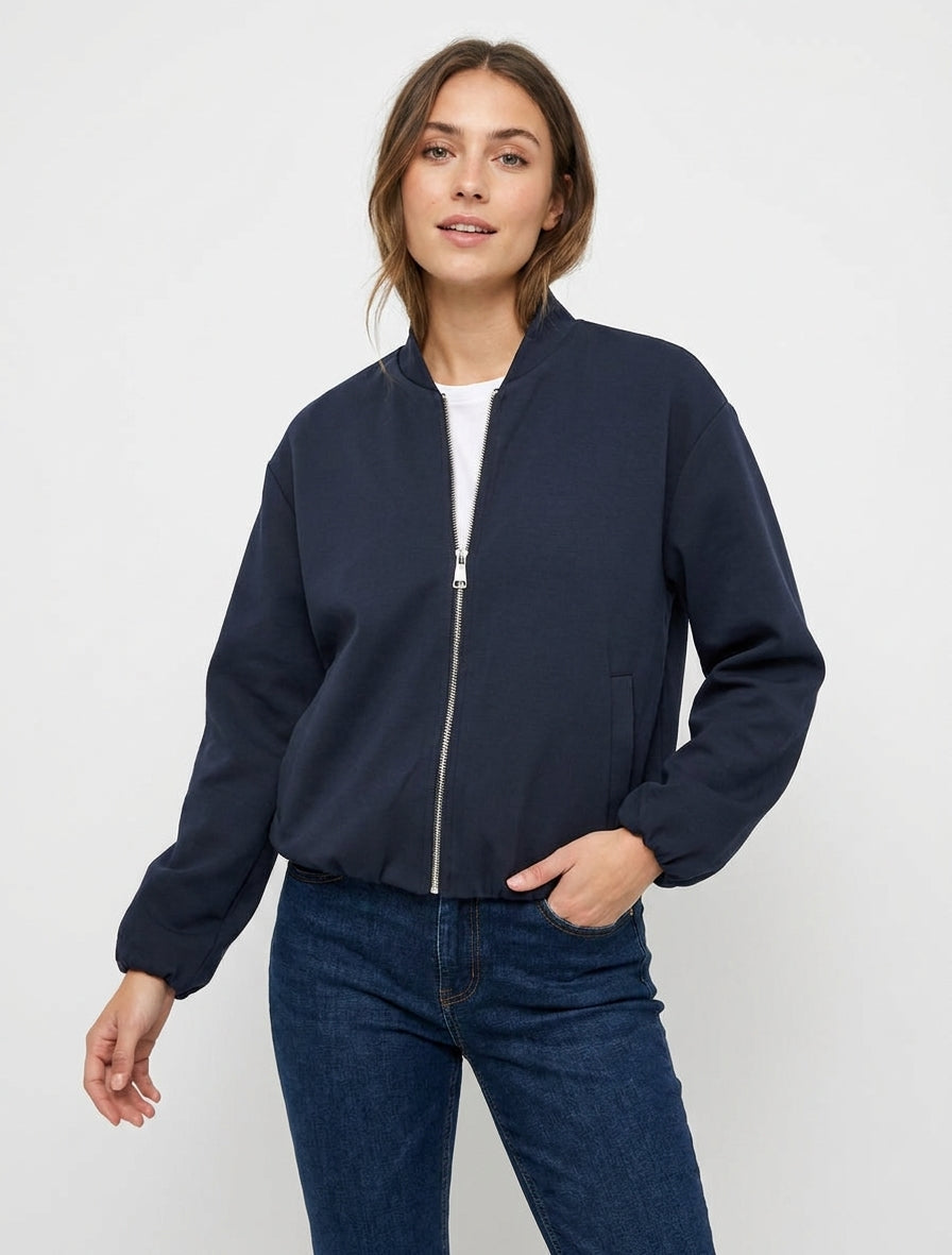 Bomber con bordes elásticos unidos. - Marine