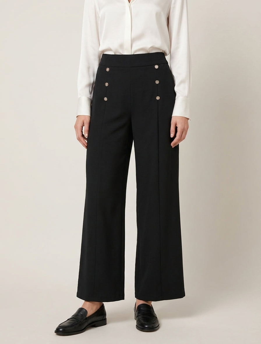 Pantalón de puente corte recto - Negro