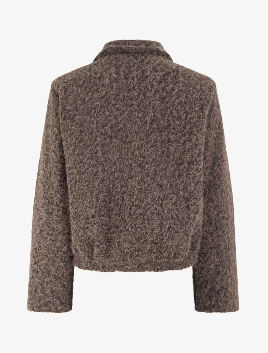 Veste coupe boule duveuteuse - Marron - 2
