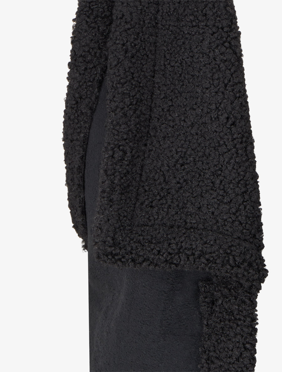 Blouson sans manches effet peau de mouton - Noir - 3