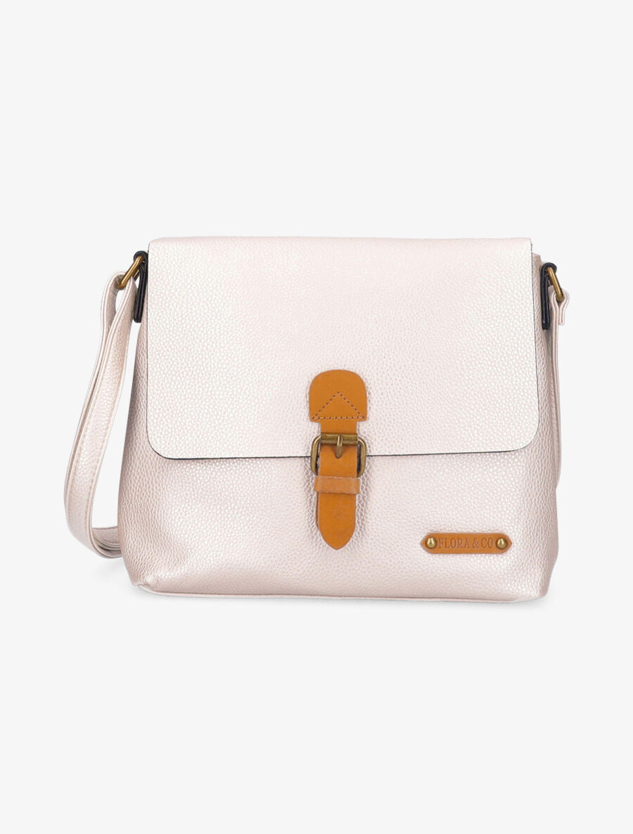 Sac bandoulière Ilyanna - Beige métallisé - 1