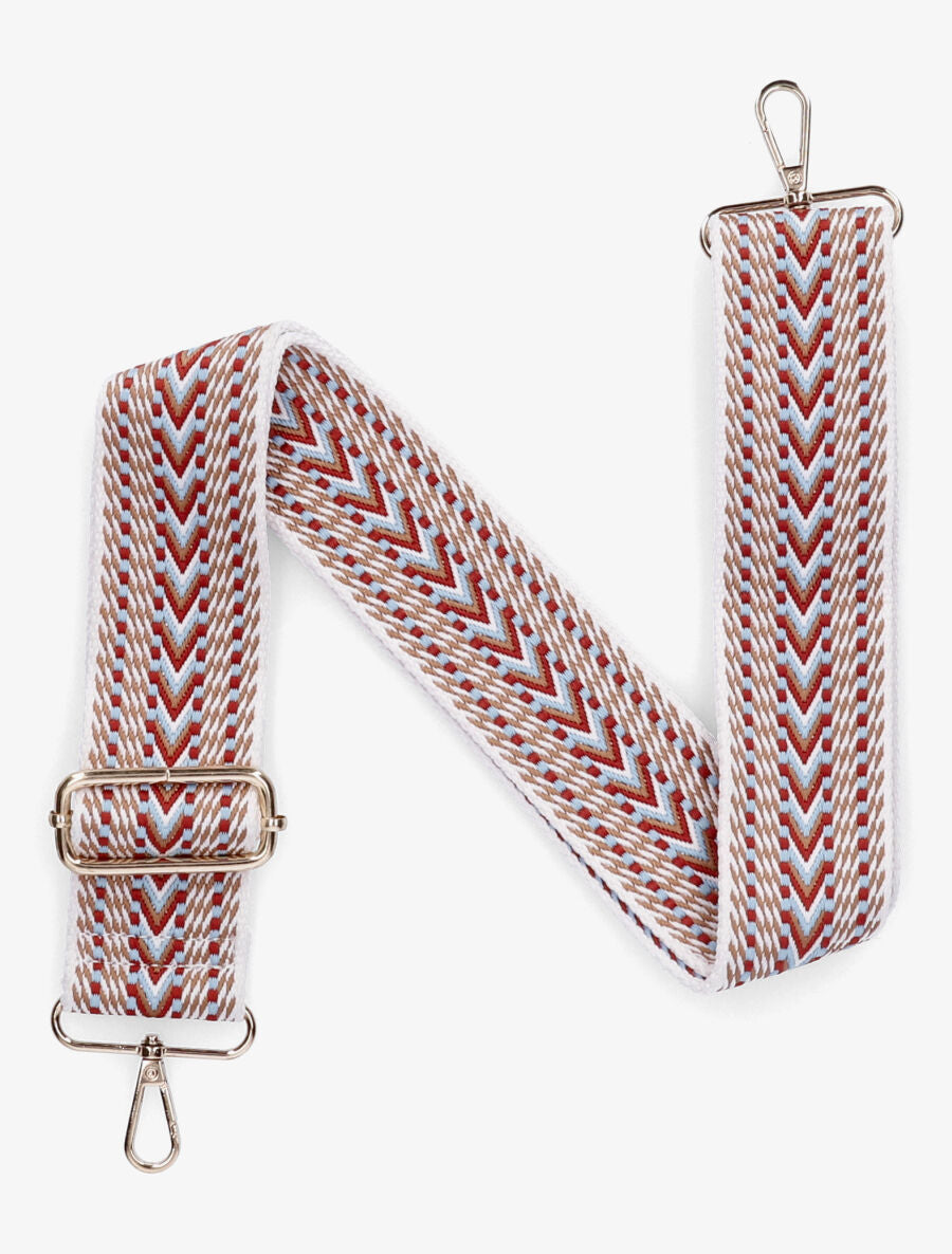Bandoulière réglable en tissu motif en V - Rouge - 1