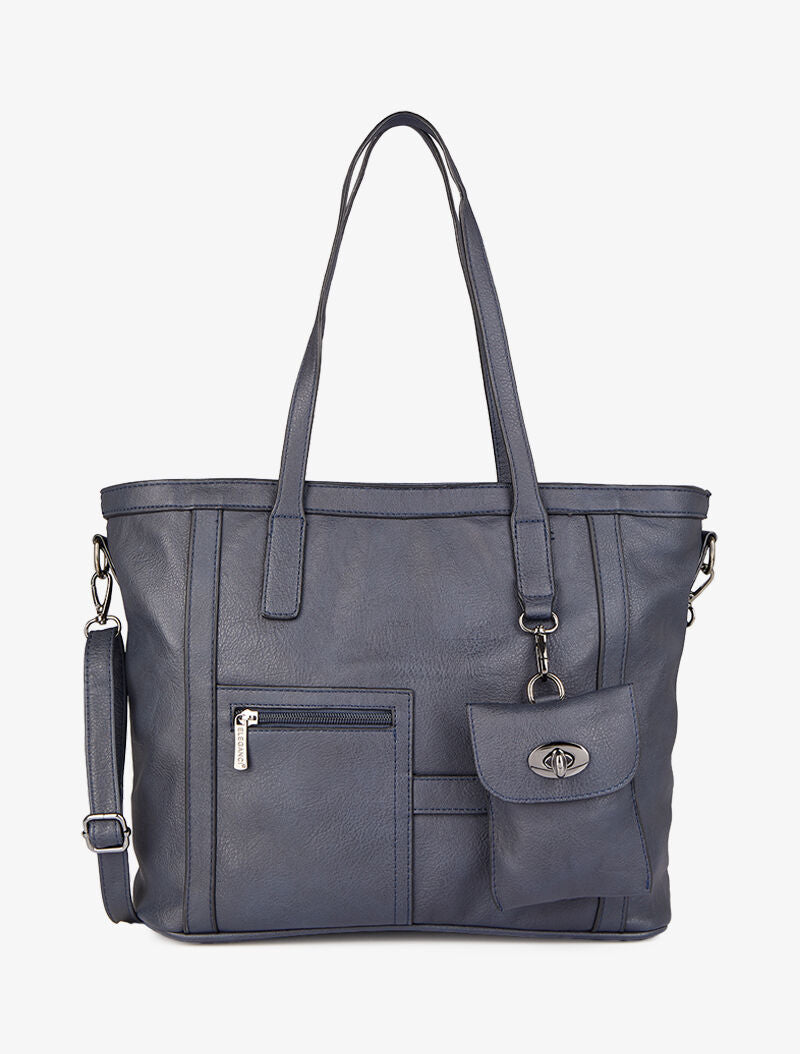 Sac cabas à pochette Melinda - Bleu - 1