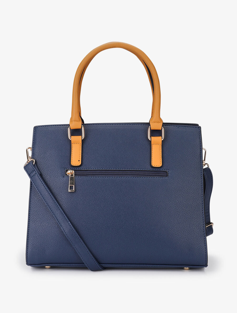 Sac à main Agathe - Marine/moutarde - 3