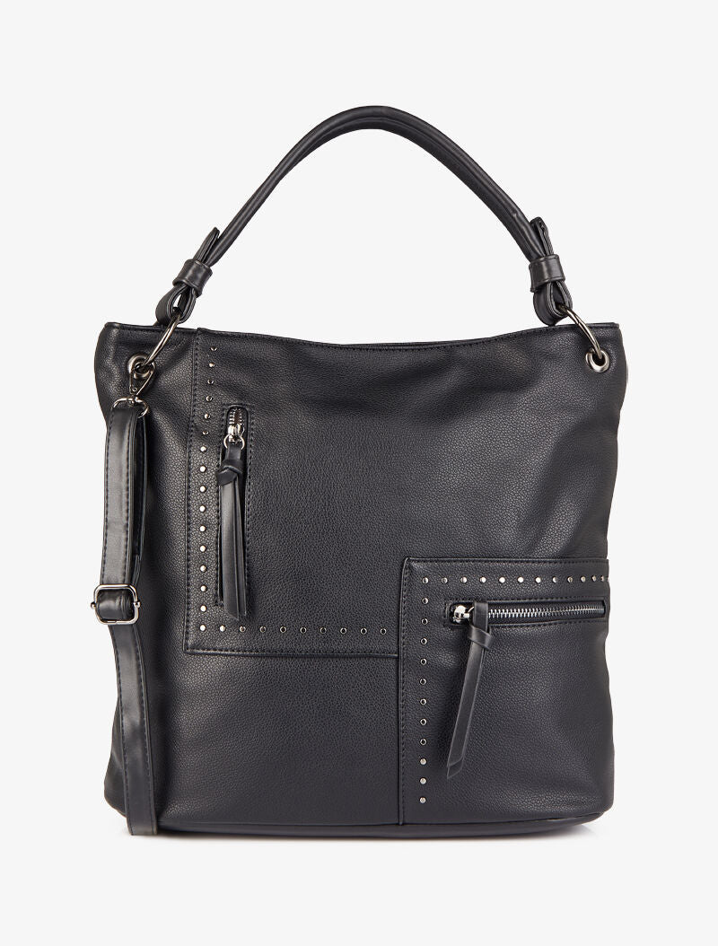 Sac cabas clouté Katia - Noir - 5