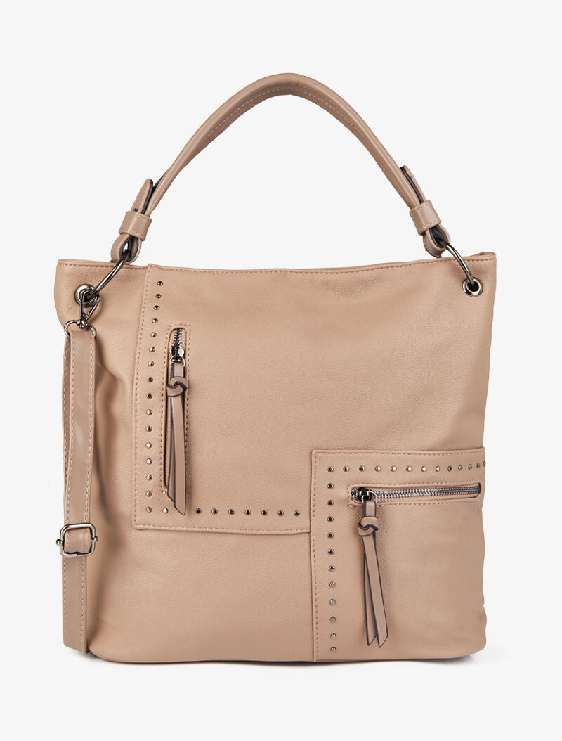 Sac cabas clouté Katia - Taupe - 5