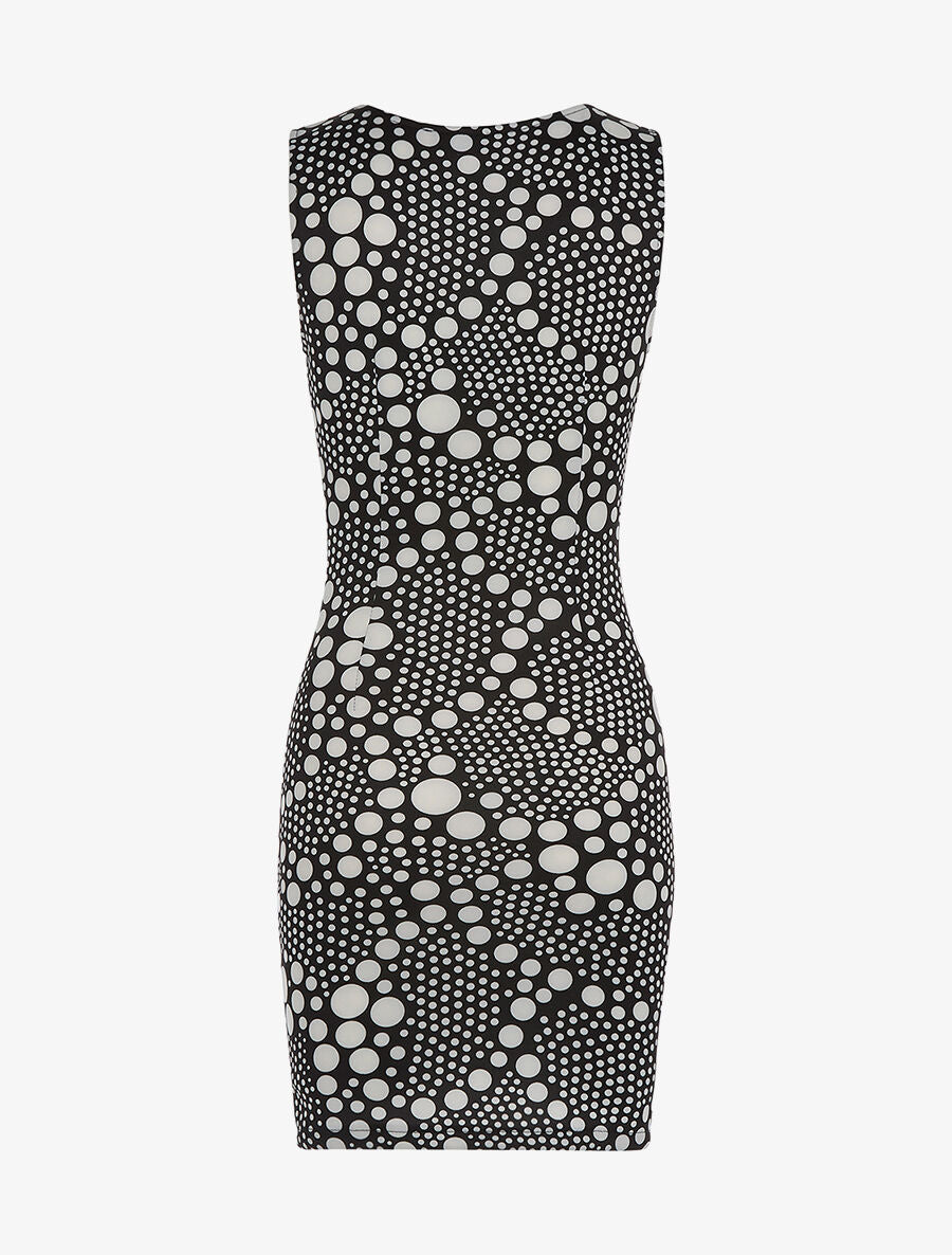 Robe à pois décolleté zippé - noir - 2