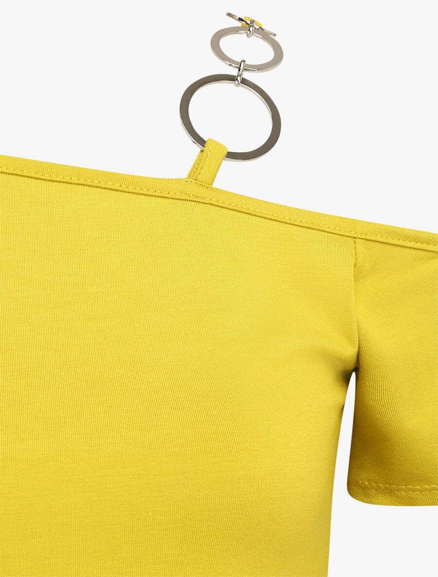 T-shirt à col rond à anneaux - Jaune - 3